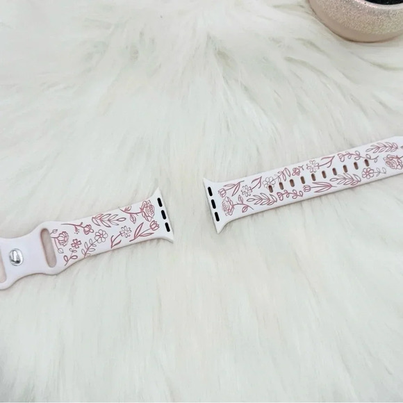 New Floral Design Apple Watch Bands  38mm 40mm 41mm Pink Bundle 1 - Picture 4 of 7